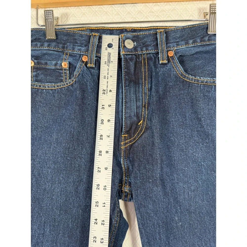 Levis 505 Regular Fit Classic Jeans Men 30x29 Dark Wash Straight Leg Denim Chore